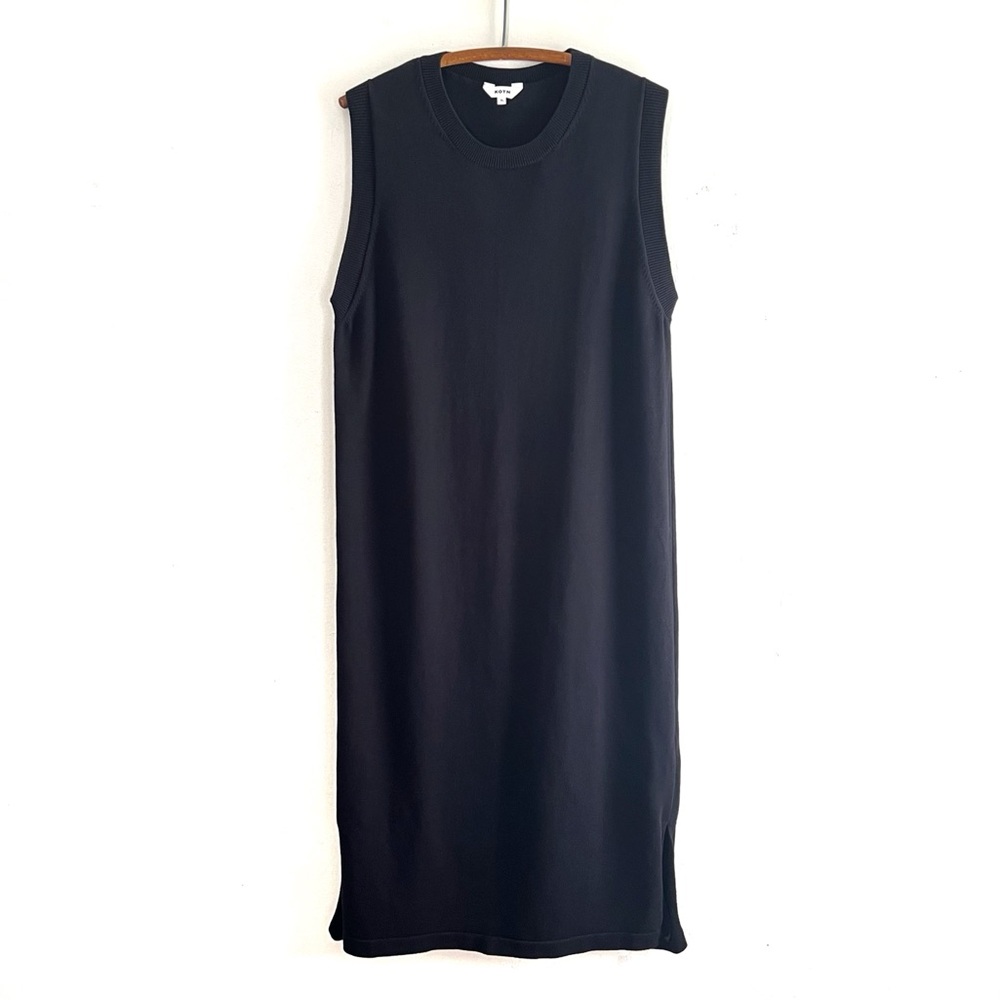 KOTN Knit Crewneck Tank Dress in Black Size XL